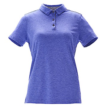 荒野【wildland】女彈性本布領POLO上衣海藍色