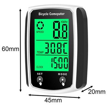 【含稅/免運】 自行車黑白色有線大屏多行顯示背光防水溫度總里程測速度里程碼表