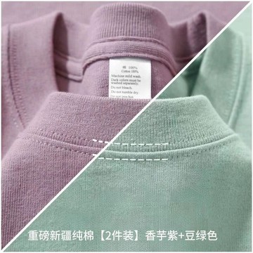 【臺灣出貨 免運】新疆棉【2件裝】800g短袖重磅竹節T恤新疆純棉加厚日系短袖高克重