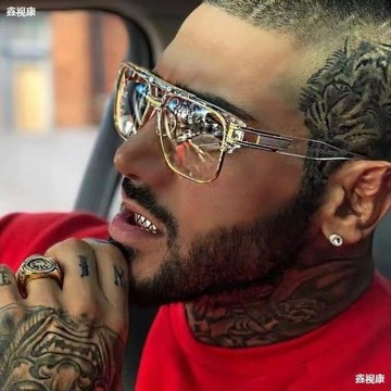 眼鏡男開車專用歐美大框太陽鏡男高級感復古潮流防曬遮陽全框墨鏡