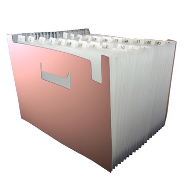 HFPWP 超聯捷 環保無毒 可展開站立24層風琴夾  1個  香檳色