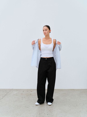 COTTON BALLON PANTS [BLACK]
