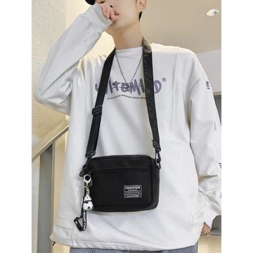 潮牌運動小挎包男新款男包休閑運動斜挎包男簡約百搭單肩包手機包