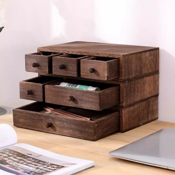 免運/公司貨 收納盒 首飾收納櫃 木制桌面收納盒 顯示器增高置物架首飾抽屜整理迷你學生文具收納柜 可開發票 全館五折 工廠現貨直銷 新品特價 z10304