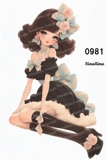 0981 原創貼紙 原創人物貼紙 貼紙 標籤 りまりま RimaRima