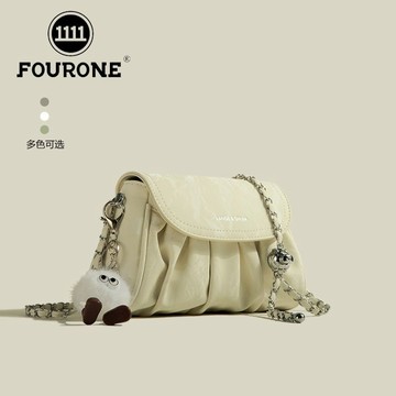 Bag House👜 FOUR ONE雲朵包高顔值新款褶皺包單肩百搭高級質感鏈條軟皮斜挎包