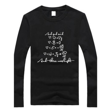 春夏大學物理數學公式麥克斯韋方程組 學霸理科學生長袖純棉t恤