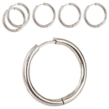 Brilliant Beauty 耀眼美人 簡潔大圓圈環鈦閃耀/鈦剛耳環  銀色