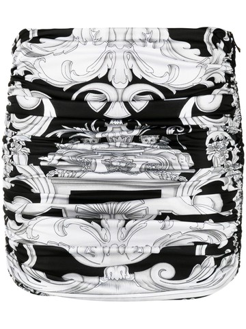 Versace - Baroque-print mini skirt - women - Viscose/Viscose - 38 - Black