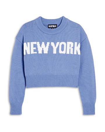 KatieJnyc Girls' New York Intarsia Sweater - Big Kid