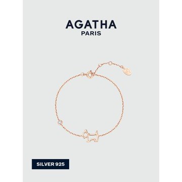 (免運)AGATHA/璦嘉莎臻我鏤空小狗手鏈純銀法式優雅飾品新年禮物
