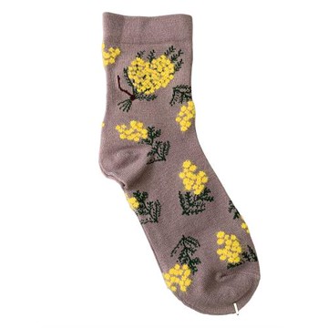 高級感日式小眾皆川明風格女士浮雕花卉文藝復古森系棉混中筒襪子