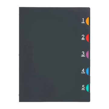 maruman 5CHART 26孔夾 B5 5層索引片  黑色  1個