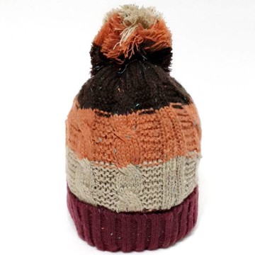 毛帽【韓國進口‧正韓‧韓國製   PK02 三色混色毛球毛帽》橘混色現貨 POM