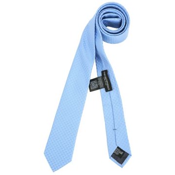 Emporio Armani 滿版老鷹標誌真絲領帶(淺藍色)