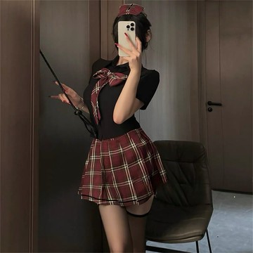 依美絲♦EMS 【❤︎格子學院風❤︎】 蘇格蘭裙 百褶裙 學生制服 高校服 學生套裝 格子短裙 學院風 水手服 角色制服