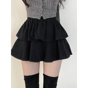 Codibook｜韓國 J-BLIN 打褶雙層荷葉邊傘狀迷你短裙［預購］裙子 蛋糕裙 女裝