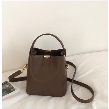 【太妮絲N108】現貨 韓系 復古水桶包 INS 咖色 包包女 小眾 肩背包 斜背包 手提包