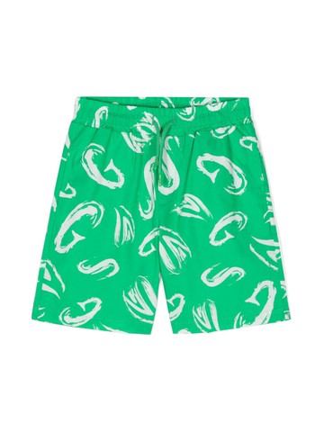 MSGM Kids - abstract-print bermuda shorts - kids - Cotton - 12 yrs - Green