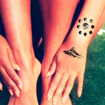 微刺青 山 月球👑大邱紋身👑【T08Z】新 小清新 假刺青輕紋身 防水 紋身 刺青 貼紙 T08