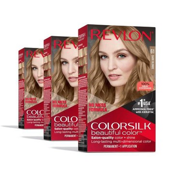 義大利 REVLON露華濃3D染髮劑-#61深金黃色(59.1mlx2/盒)x3
