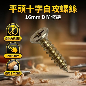 【台灣現貨】 平頭十字自攻螺絲 16mm DIY 修繕 木工螺絲