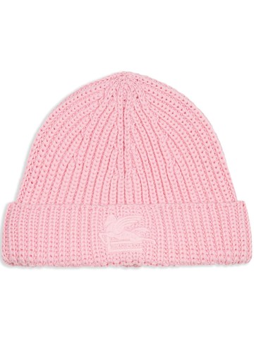 ETRO - logo-embroidered wool beanie - women - Wool - S - Pink
