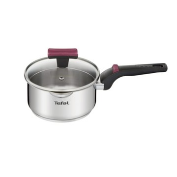 Tefal 特福 香頌不鏽鋼系列 單柄湯鍋 加蓋  16cm  銀色  1盒