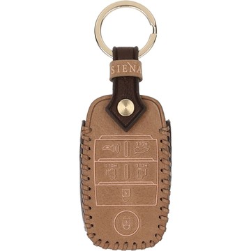 Osiena 佛羅倫斯皮革智慧汽車鑰匙包  起亞 B 6按鈕  巧克力米色