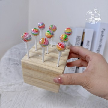 現貨🔺棒棒糖展示架｜木質厚正方形｜乾燥花架 桌面 客裝飾 擺件 插花台 糖果架 棉花糖 架子 花瓶 咖啡廳裝飾 花瓶