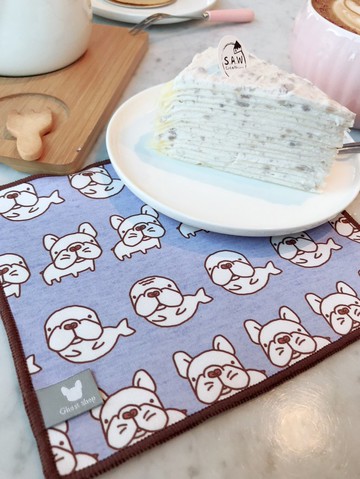 多用途小方巾/擦拭布-臥底海豹(粉紫)