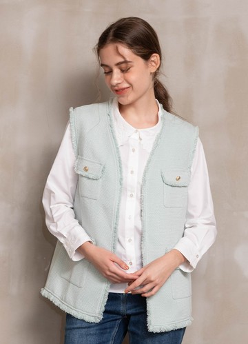 俏柔豐感輕花呢背心