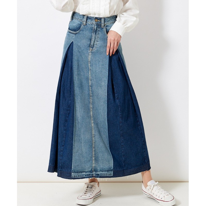 大きいサイズ ロング丈デザインデニムスカート スマイルランド スカート Plus Size Skirts 通販 Lineポイント最大get Lineショッピング