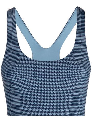 The Upside - Jade houndstooth sports bra - women - Recycled Polyamide/Polyamide/Elastane/Elastane - XS - Blue