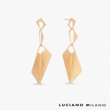 LUCIANO MILANO 傾光華純銀耳環(金色)