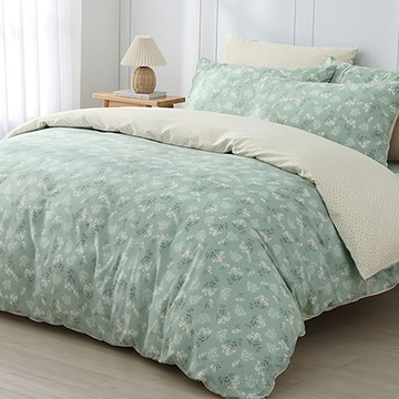 Hong Yew Bedding 鴻宇寢飾 100%精梳純棉薄被套 台灣製 C20152  雙人  菲歐娜 淺綠色