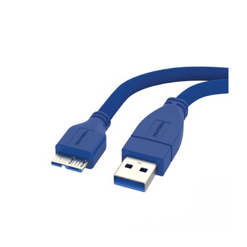 POLYWELL USB3.0 Type-A公對Micro-B公傳輸線 5Gbps PW15-W45-T005  0.5m  藍色  1條  50cm