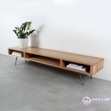 電視櫃 實木北歐鐵藝原木經濟型矮櫃現代簡約小戶型客廳地櫃 閒庭美家