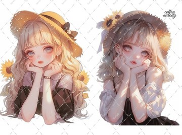 original sticker no.2420 人物貼紙 原創貼紙 原創人物貼紙 裝飾貼紙 cotton melody