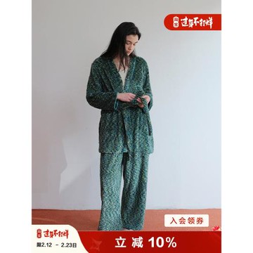 朵朵可可女油畫風珊瑚絨優雅睡衣