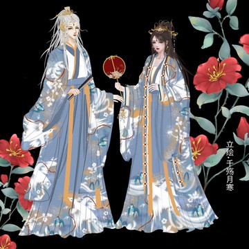 免運 錦衣坊原創[青鸞]漢服魏晉風男女同款大袖衫交領齊腰襦裙日常套裝