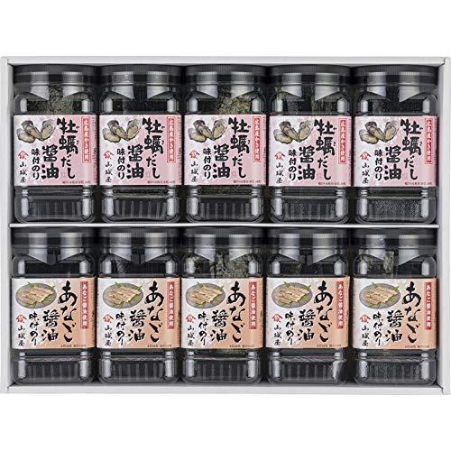 山城屋 牡蠣だし醤油・あなご醤油味付海苔詰合せ 【海苔の詰め合わせ 詰め合わせセット 海苔セット 味付け海苔 味のり 味付き海苔 おつまみ海苔 ギフト