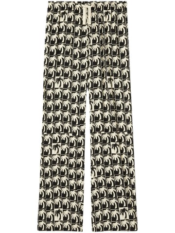 Palm Angels - palm-tree print wide-leg trousers - men - Viscose/Viscose - 50 - Black