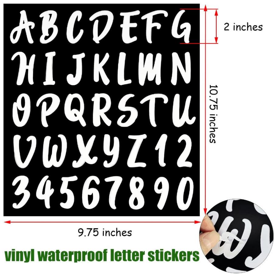 360 Pieces 10 Sheets Self Adhesive Vinyl Letter Number Stickers, Alphabet N