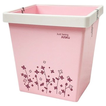 JUSKU 佳斯捷 小花草集收納箱 6406  16.6 x 13.8 x 17.8cm  粉紅色  1個