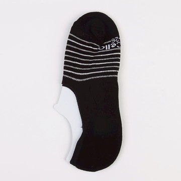 MySocks高腳背144針棉質隱形襪-條紋 - M條紋黑