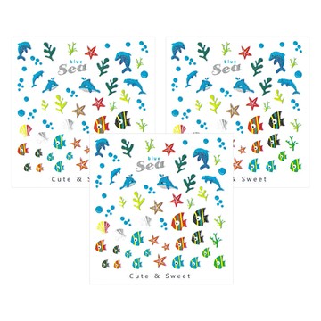 GLOSSYBLOSSOM 美甲貼紙套裝 海洋設計 可愛風格  海豚  1組