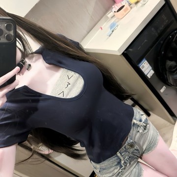 假兩件短袖上衣女韓版辣妹緊身短版t恤