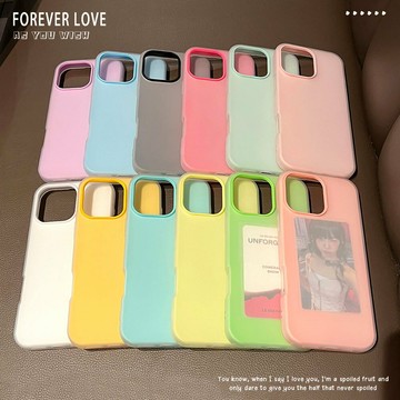 免運 公司貨 保護殼 膚感果凍殼二合一適用蘋果15糖果色手機殼 iphone16promax保護套14 HZGZ01191