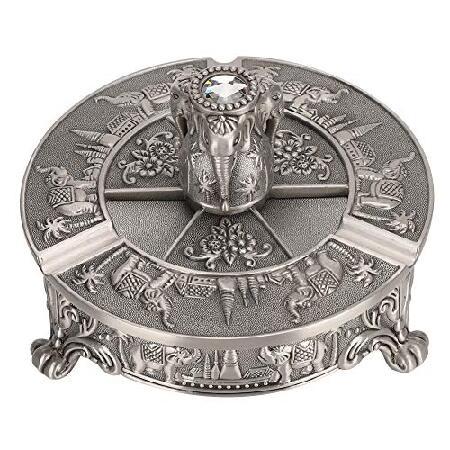 Zinc Alloy Tray, Retro Ashtray, Elephant Desktop Decor Safety Office for Home